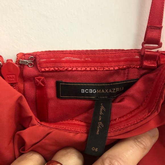 BCBG MAX AZRIA TAFFETA EMPIRE BOW MINI DRESS IN SIZE 6 - Picture 7 of 10